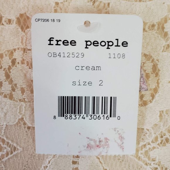 Free People Women's Walking to the Sun Cream Lace Dress Size 2 - Picture 13 of 13